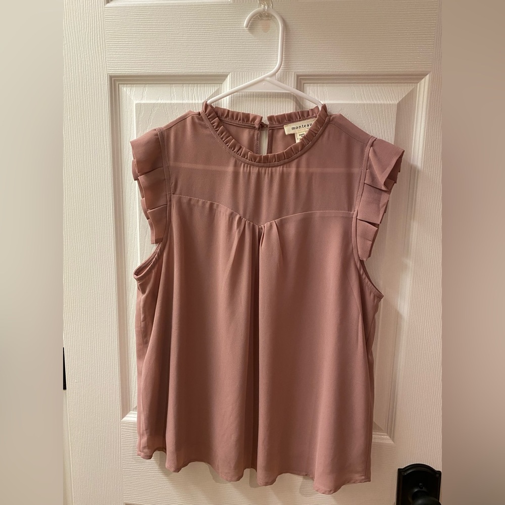 Monteau, large, women’s blouse in rose/soft pink.